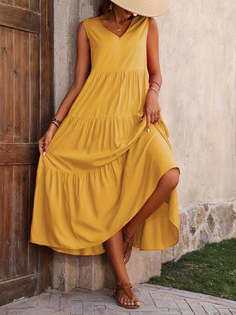 Sofia | Sleeveless Tiered Maxi Dress
