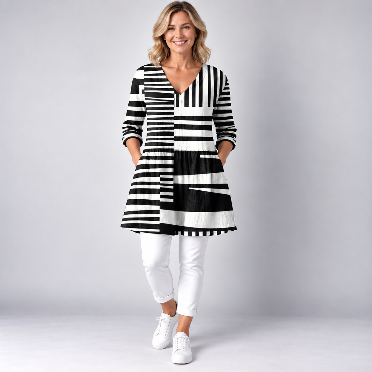 Sophie | Long Blouse with V-Neck