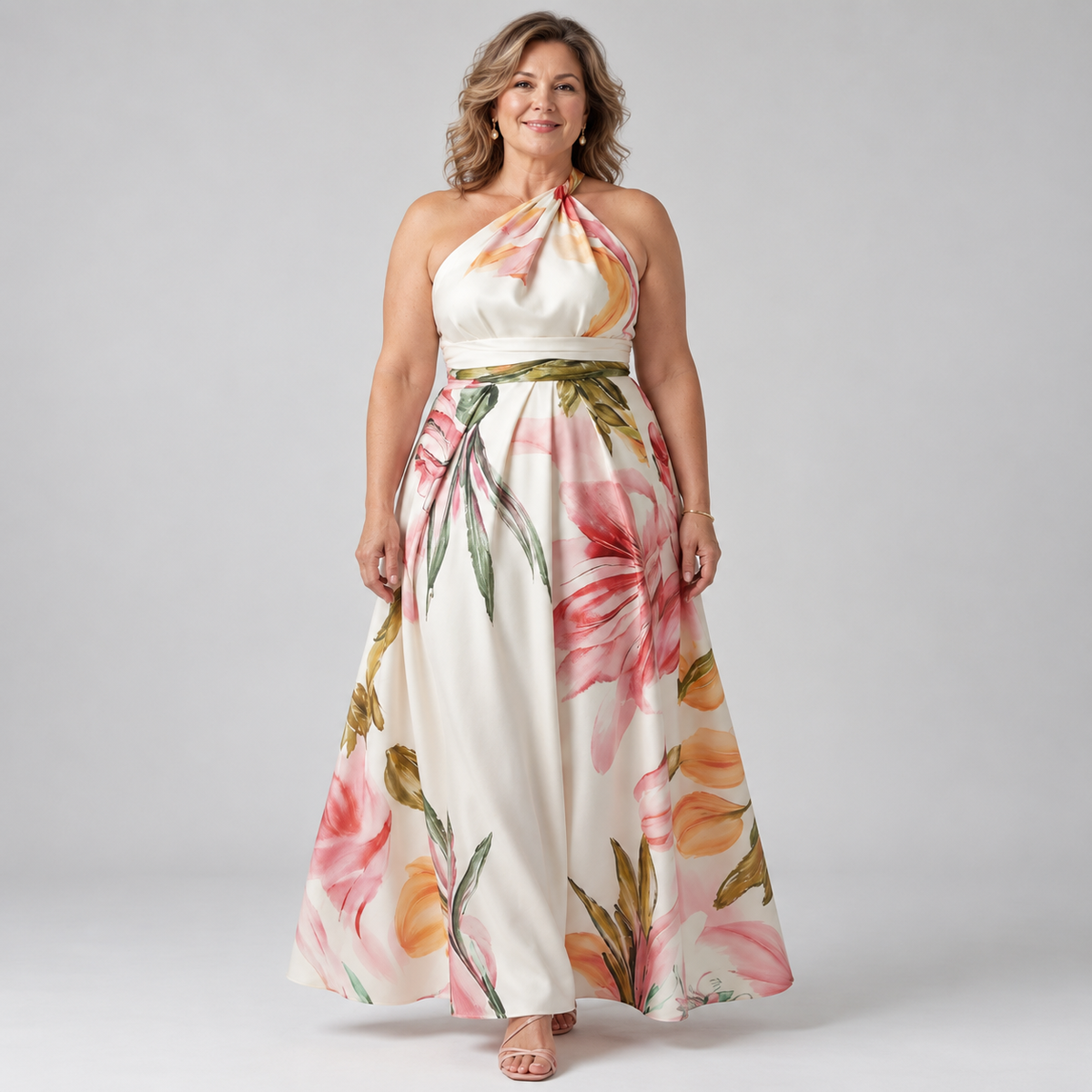 Amelia | Floral Halter Maxi Dress