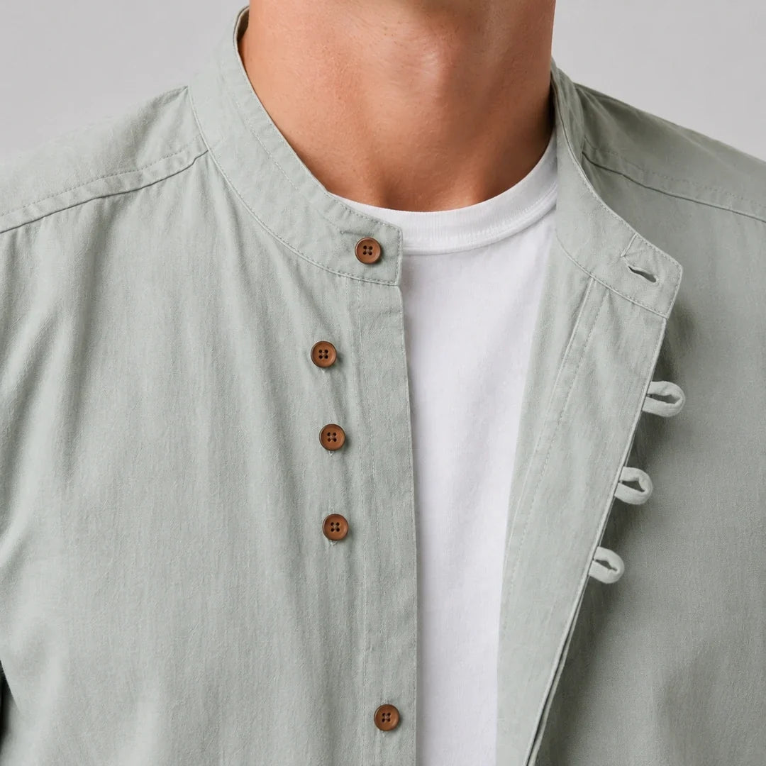 Kyoto - Men's Band Collar Shirt