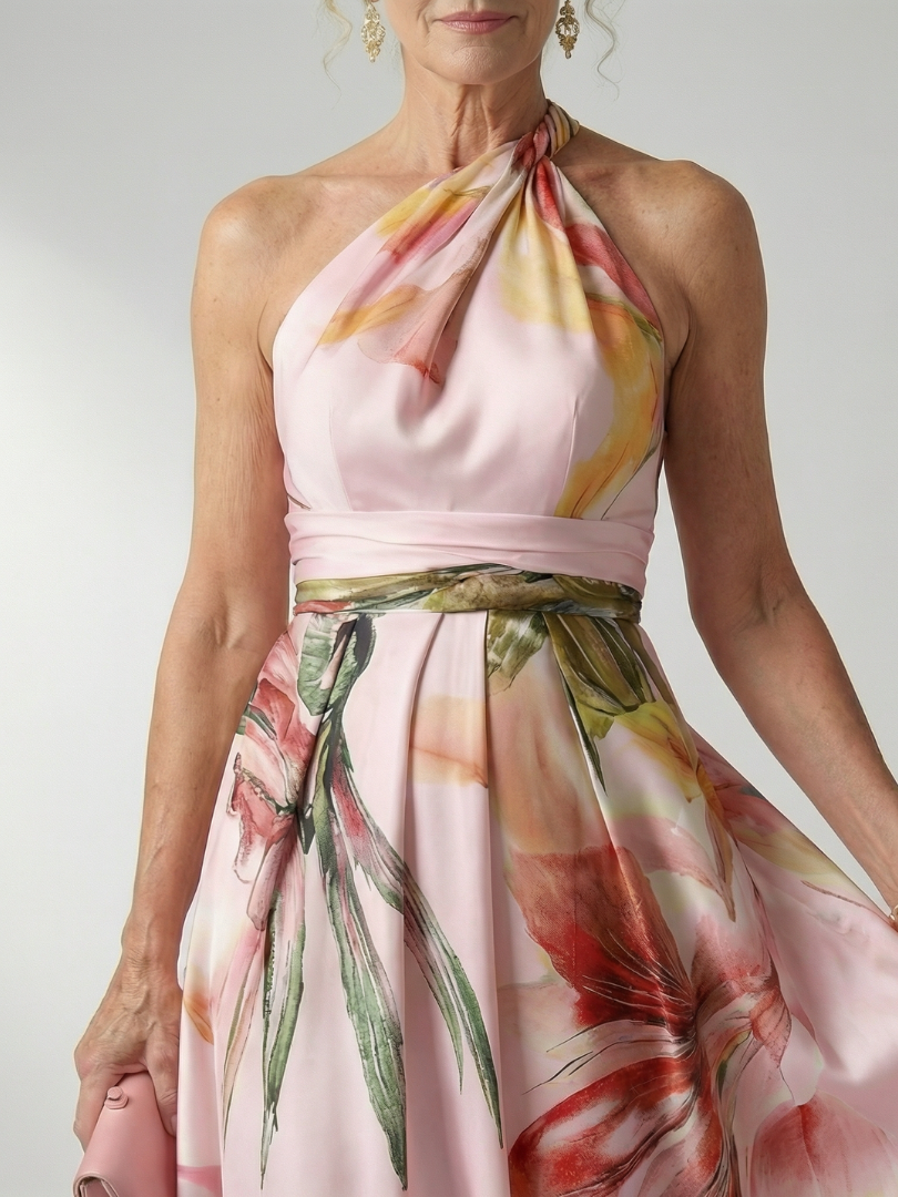 Amelia | Floral Halter Maxi Dress