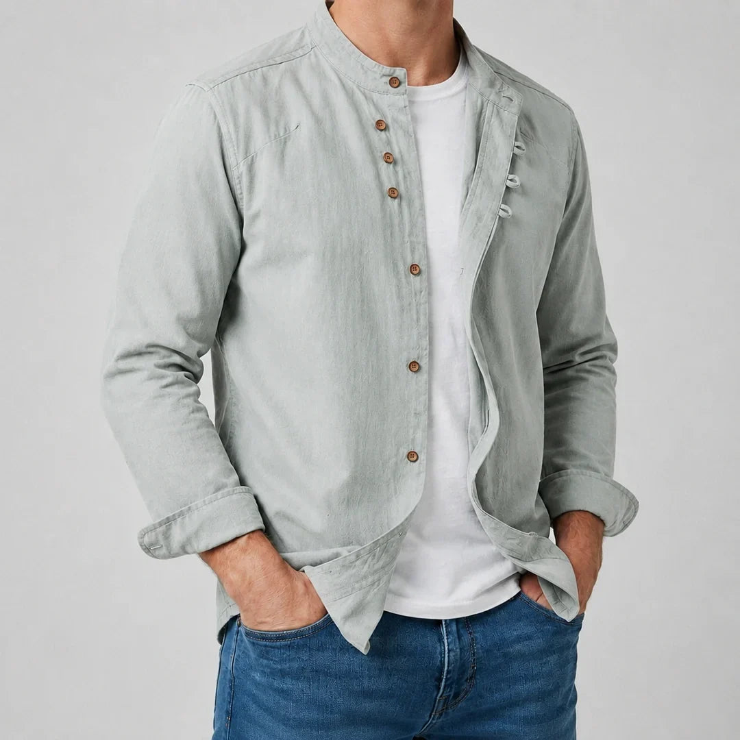Kyoto - Men's Band Collar Shirt