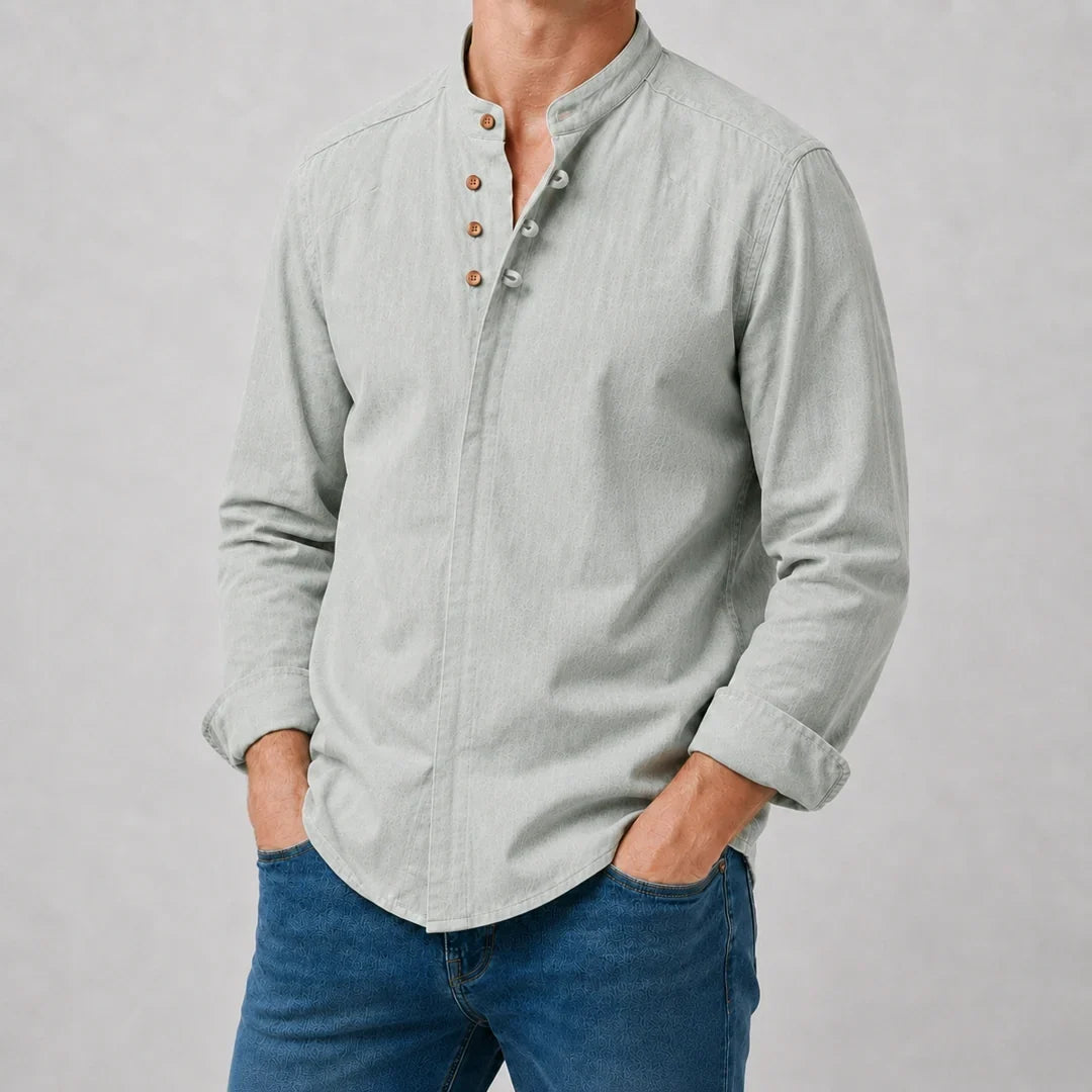 Kyoto - Men's Band Collar Shirt