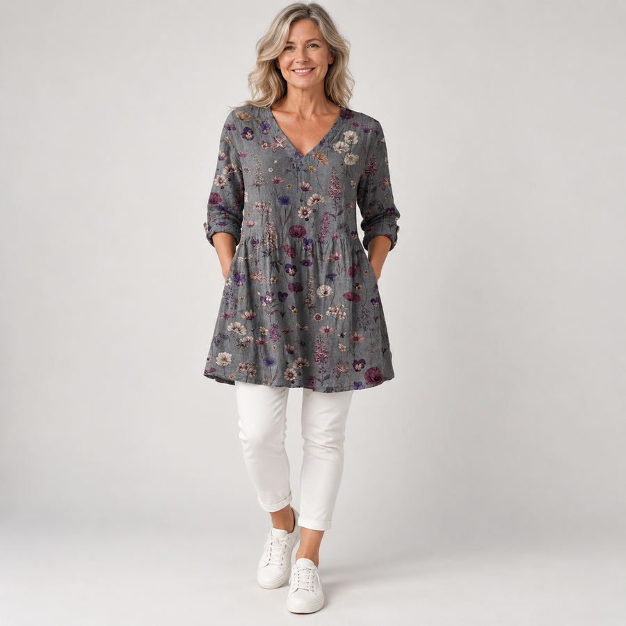 Audrey | Long Sleeve Blouse with V-Neck