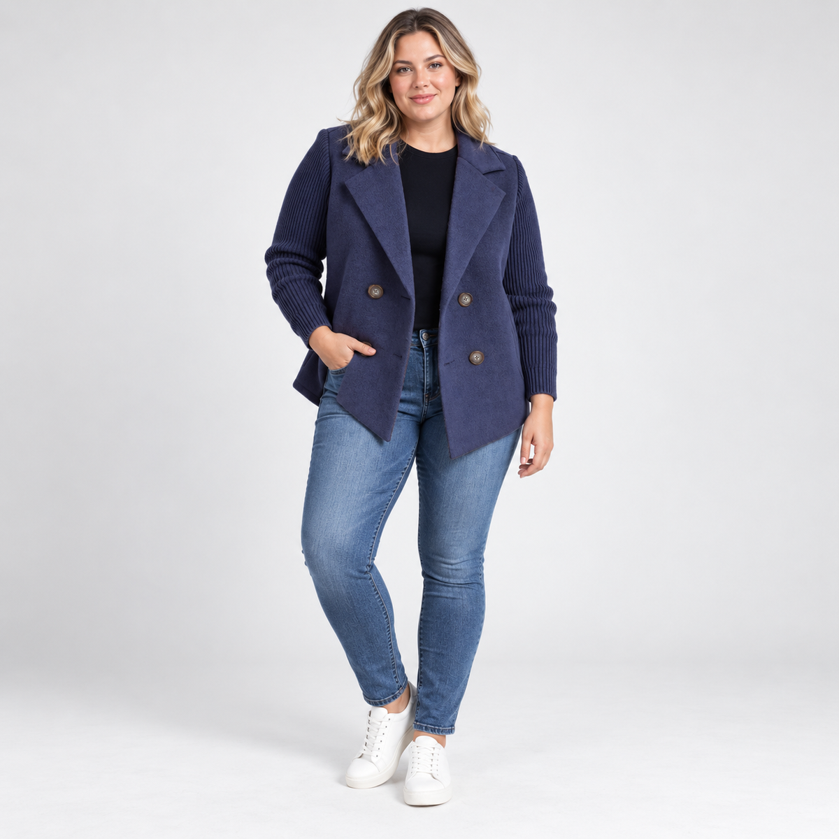 Sienna | Ribbed Sleeve Blazer