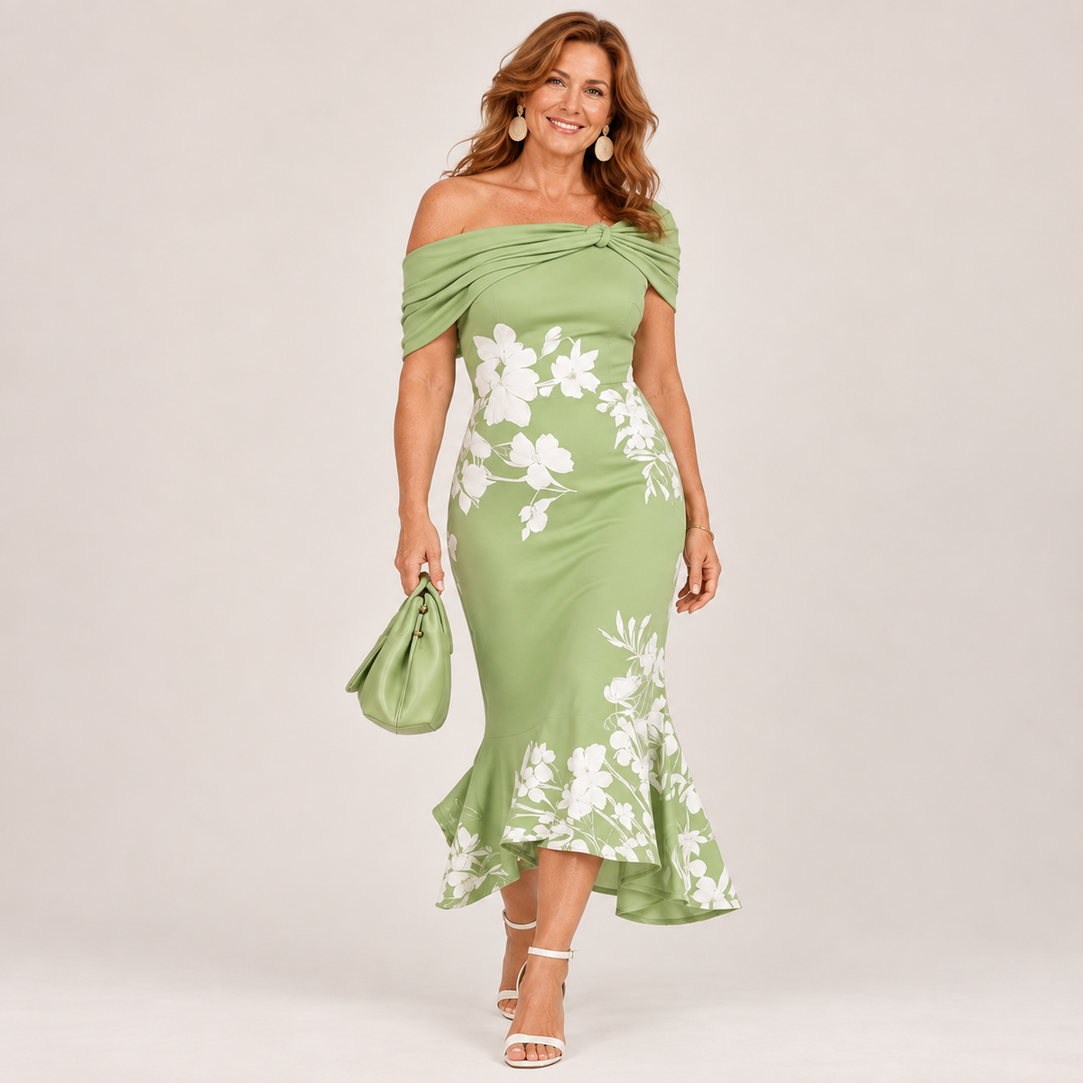 Celeste | Floral Off-Shoulder Midi Dress