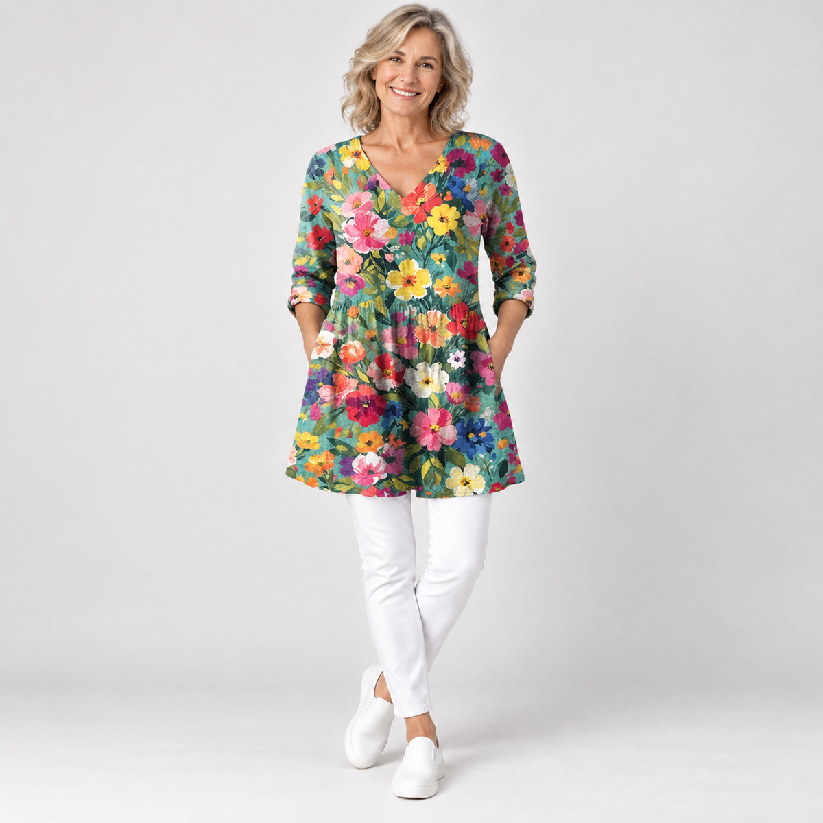 Nora | Long Blouse with V-Neck