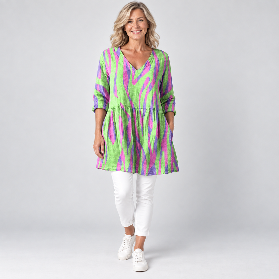 Oceane | Long Blouse with V-Neck
