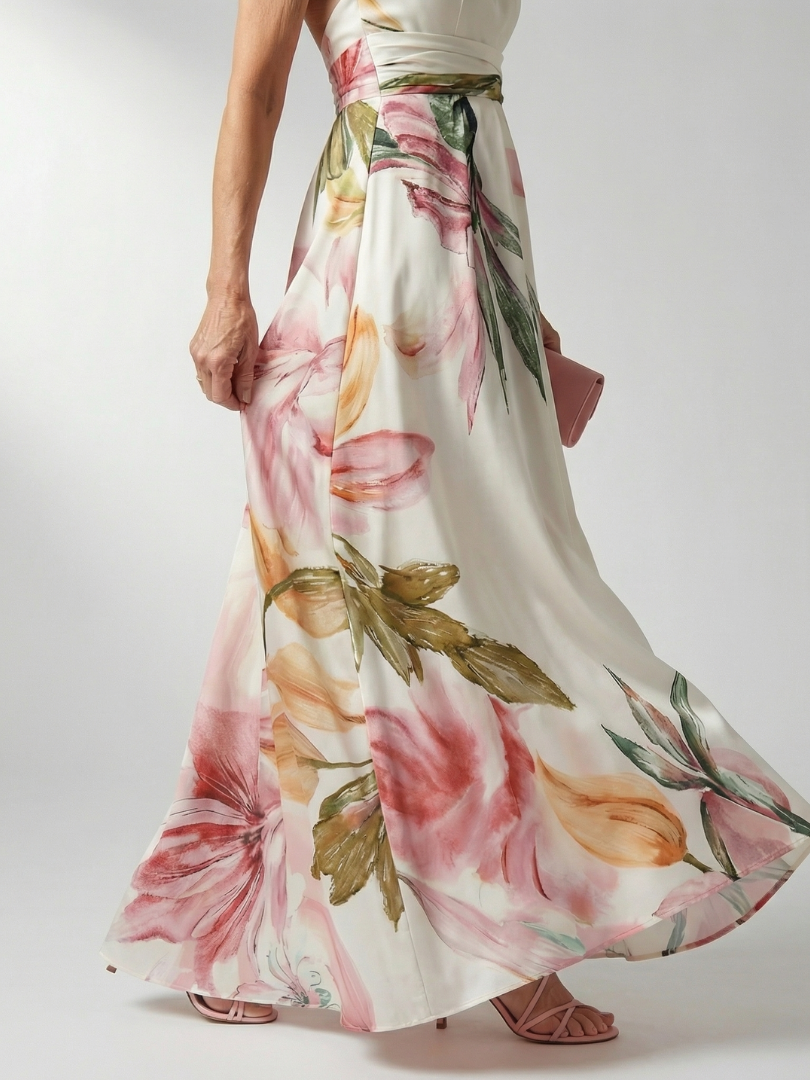 Amelia | Floral Halter Maxi Dress