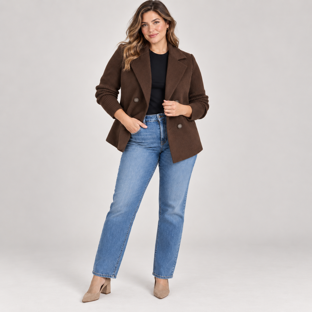 Sienna | Ribbed Sleeve Blazer