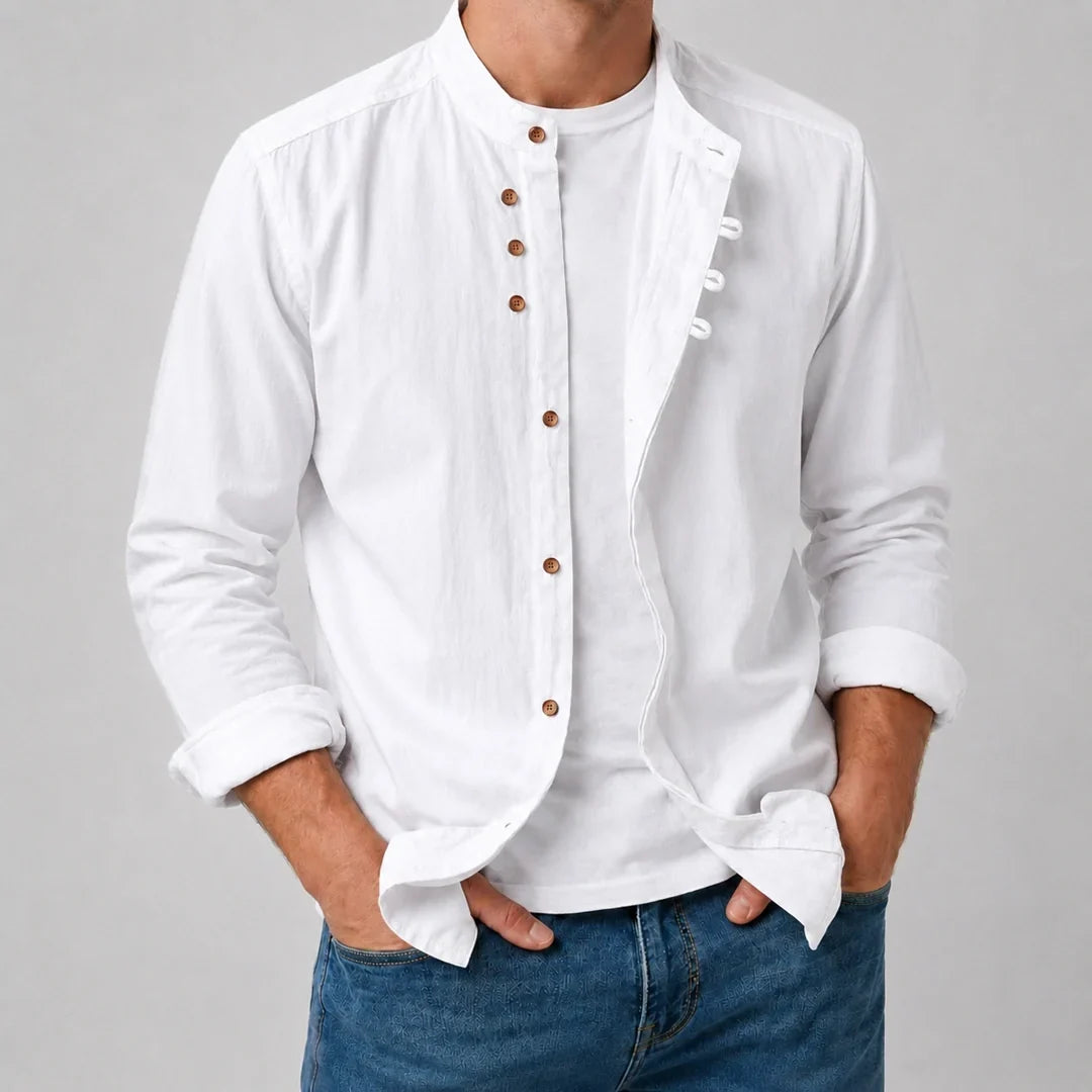 Kyoto - Men's Band Collar Shirt