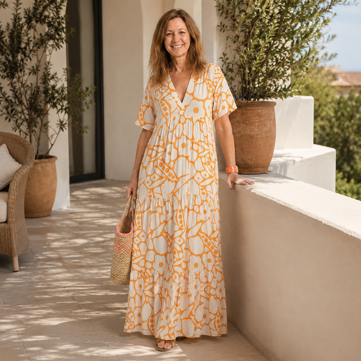Zuleika | Short Sleeve V Neck Floral Dress