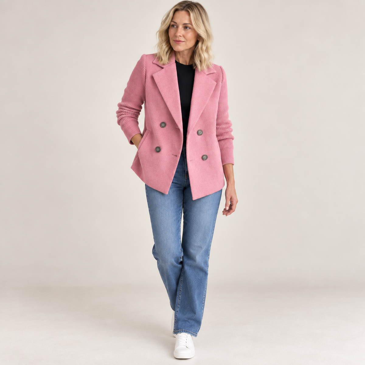 Sienna | Ribbed Sleeve Blazer