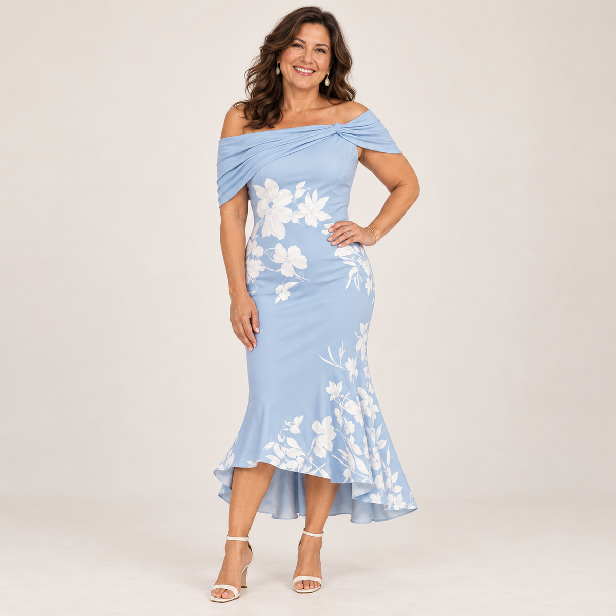 Celeste | Floral Off-Shoulder Midi Dress