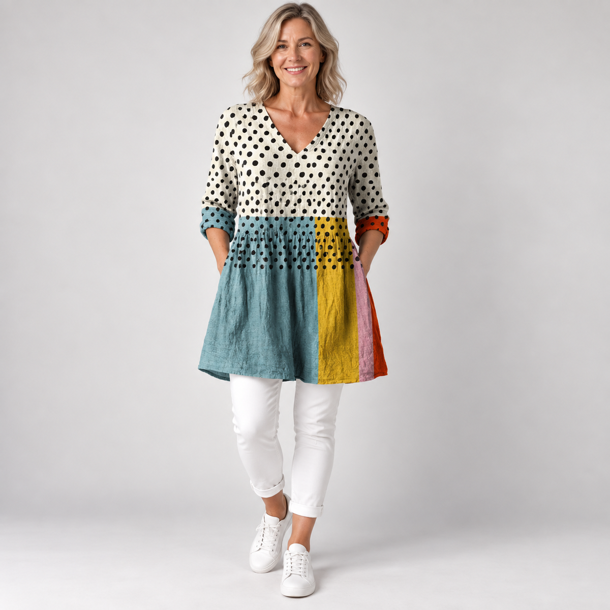Valerie | Long Blouse with V-Neck