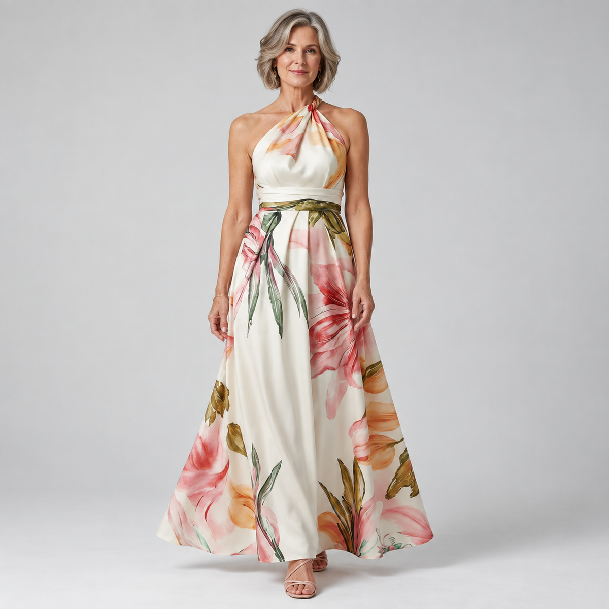 Amelia | Floral Halter Maxi Dress