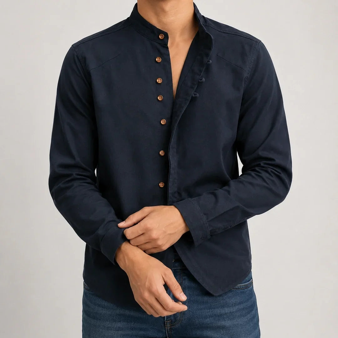 Kyoto - Men's Band Collar Shirt