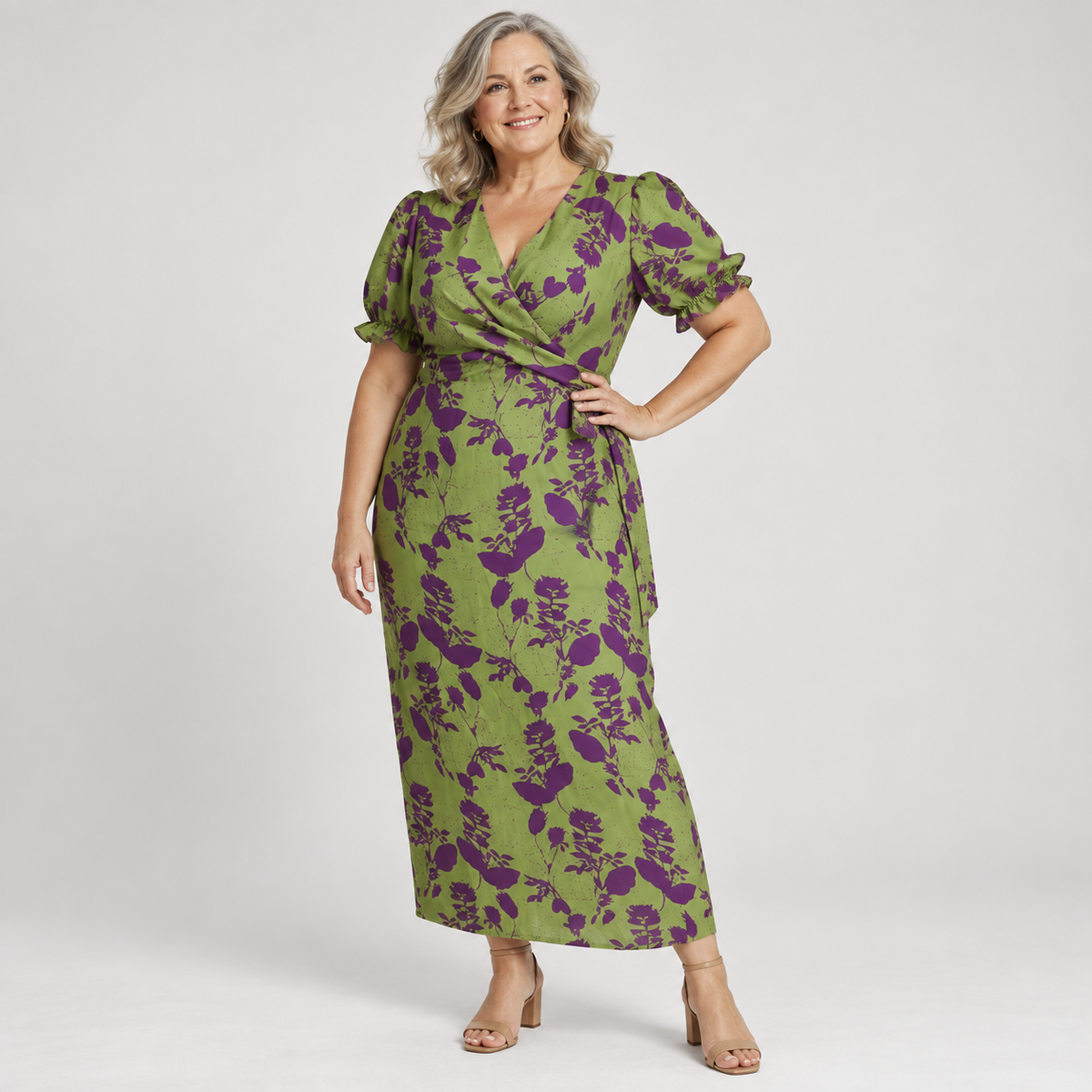 Serena | Floral Wrap Midi Dress