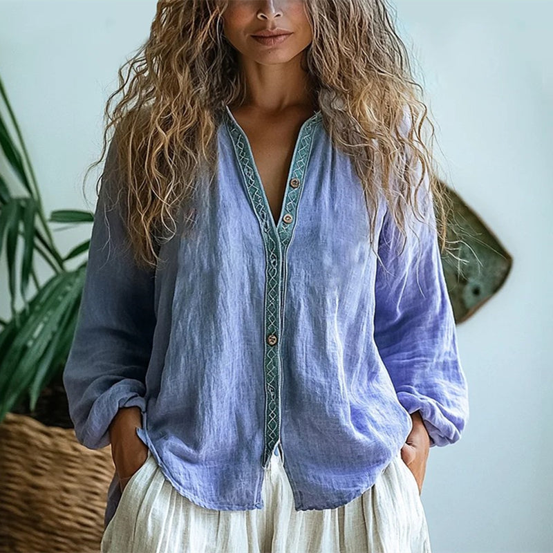 Casual Solid Colour Blouse