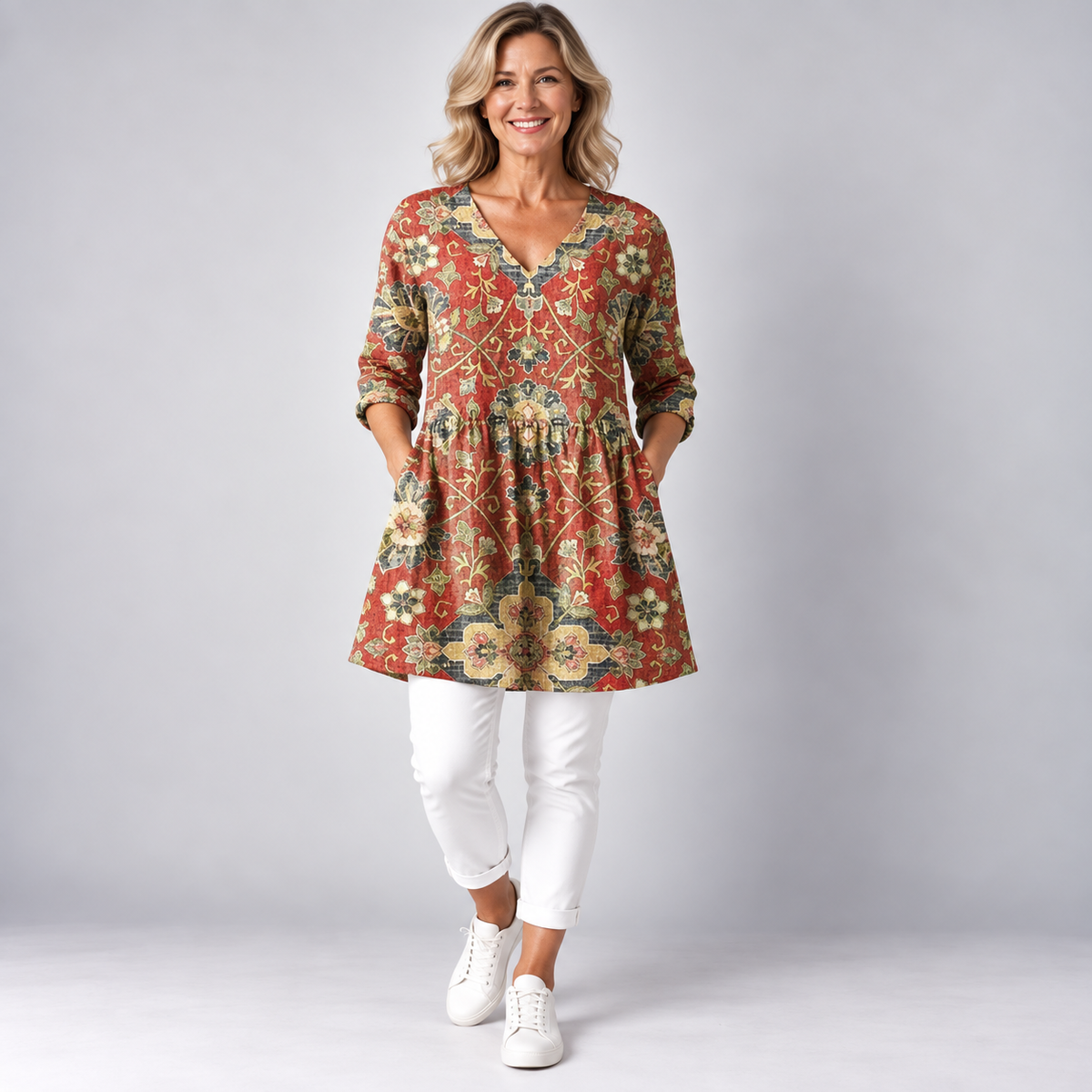Lea | Long Blouse with V-Neck