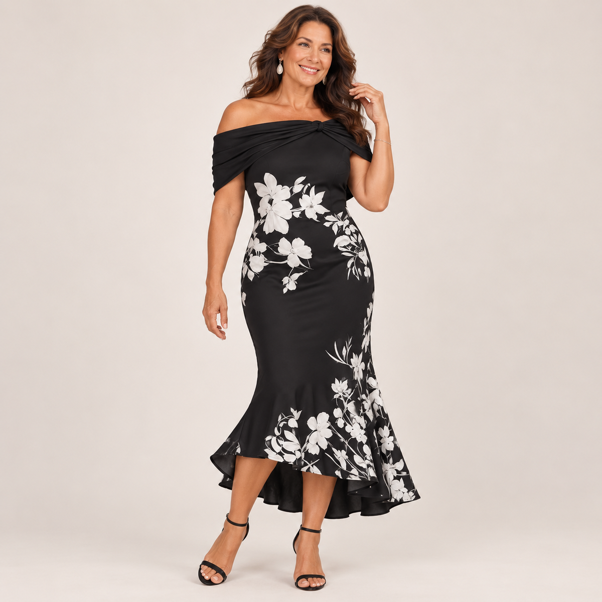 Celeste | Floral Off-Shoulder Midi Dress