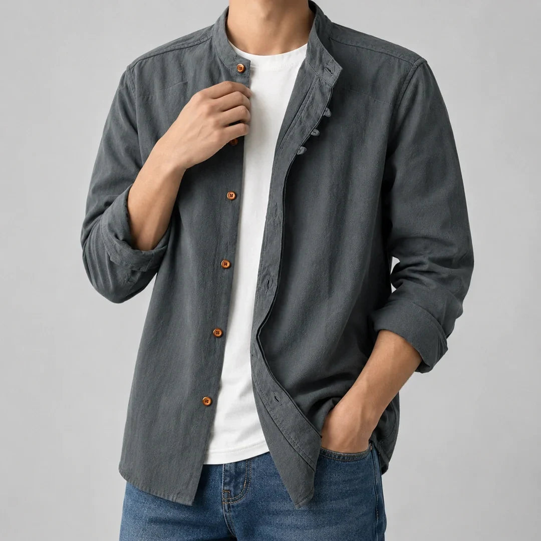 Kyoto - Men's Band Collar Shirt