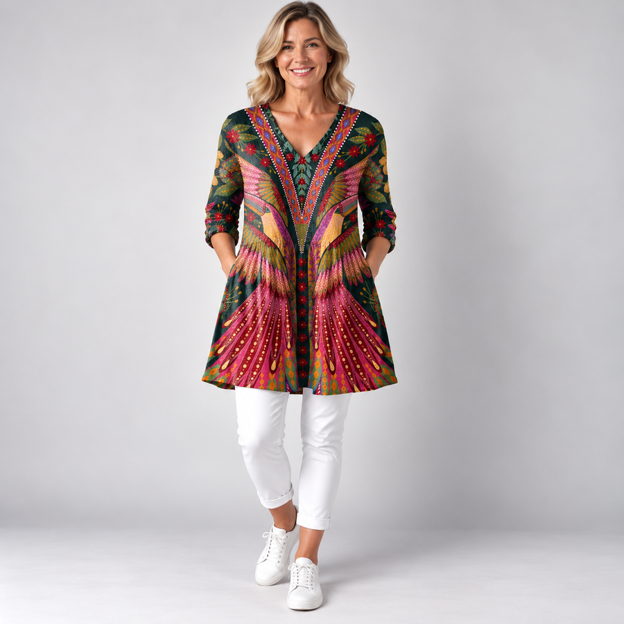 Manon | Long Blouse with V-Neck
