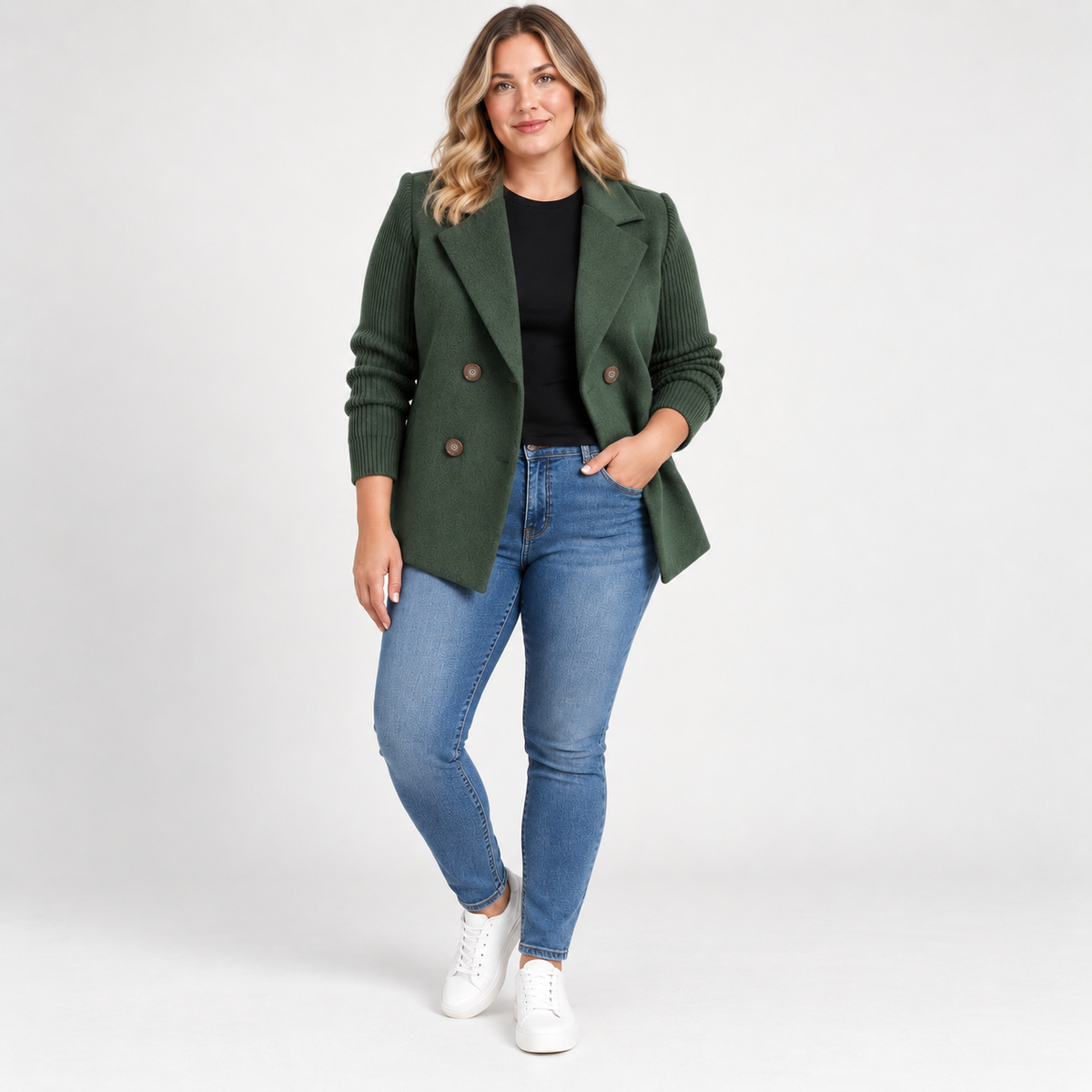 Sienna | Ribbed Sleeve Blazer