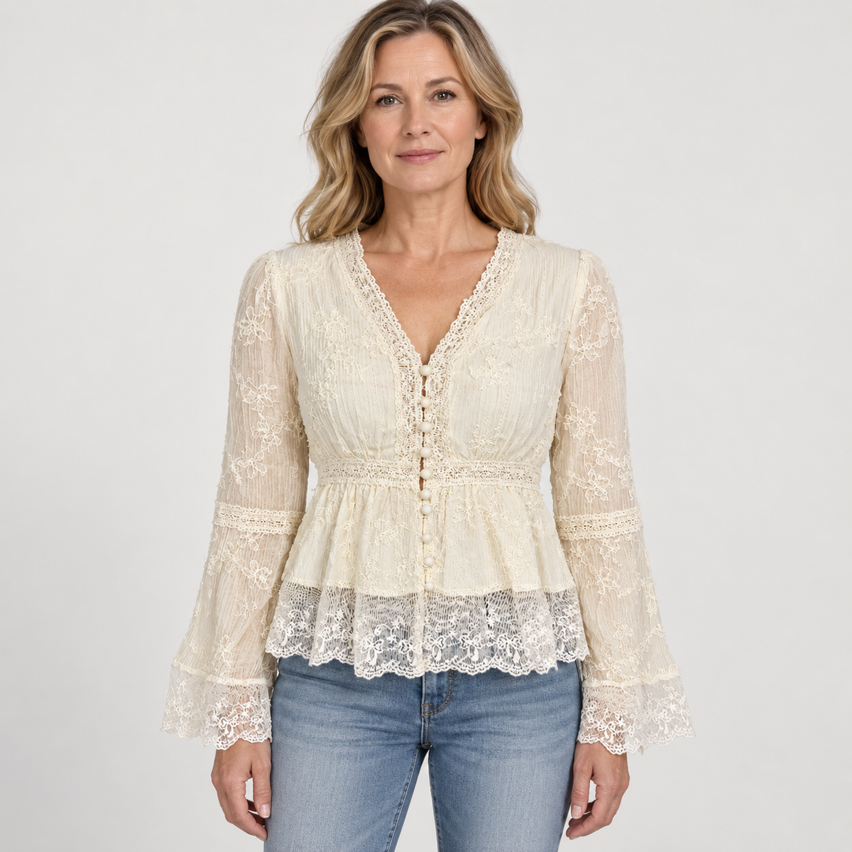 Amorette | Embroidered Lace Blouse