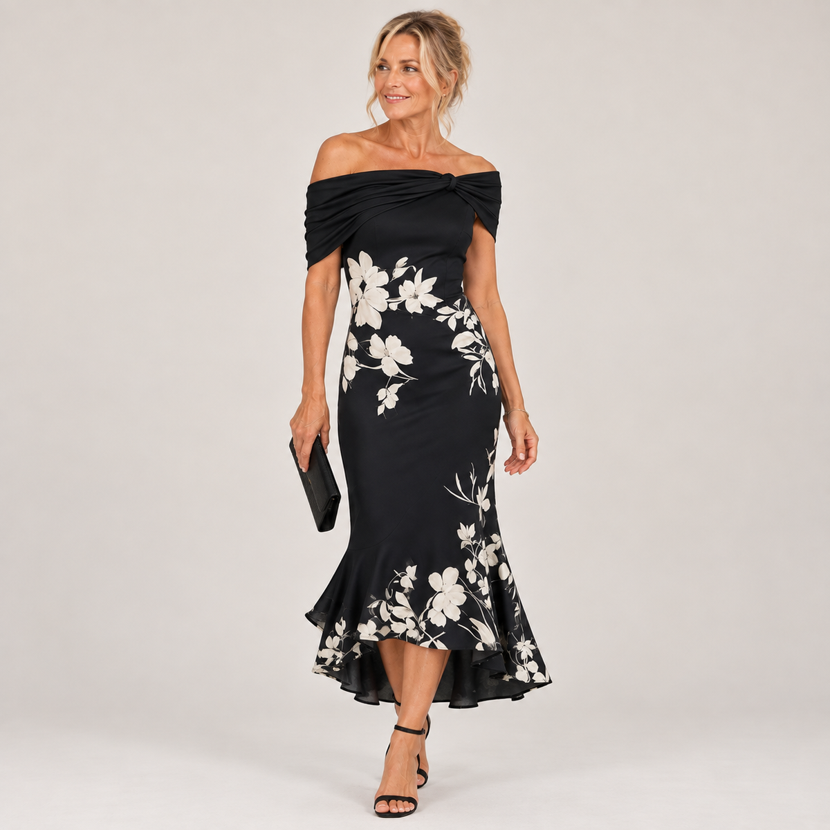 Celeste | Floral Off-Shoulder Midi Dress