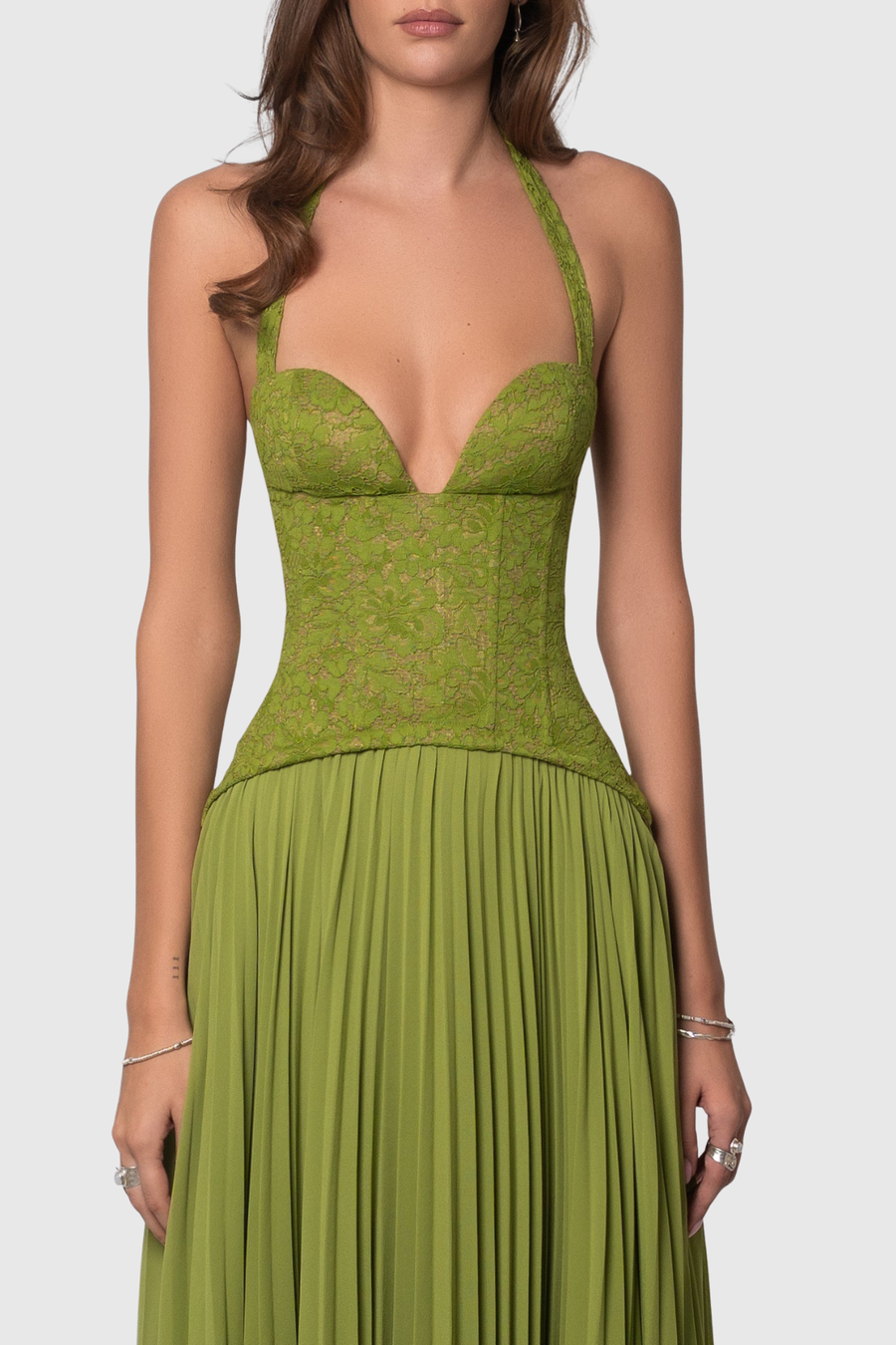 Cevao Halter Corset Maxi Dress