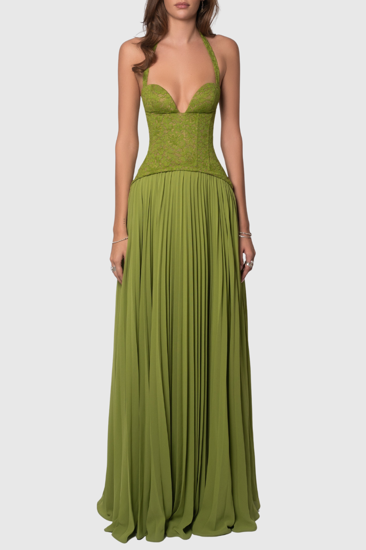 Cevao Halter Corset Maxi Dress