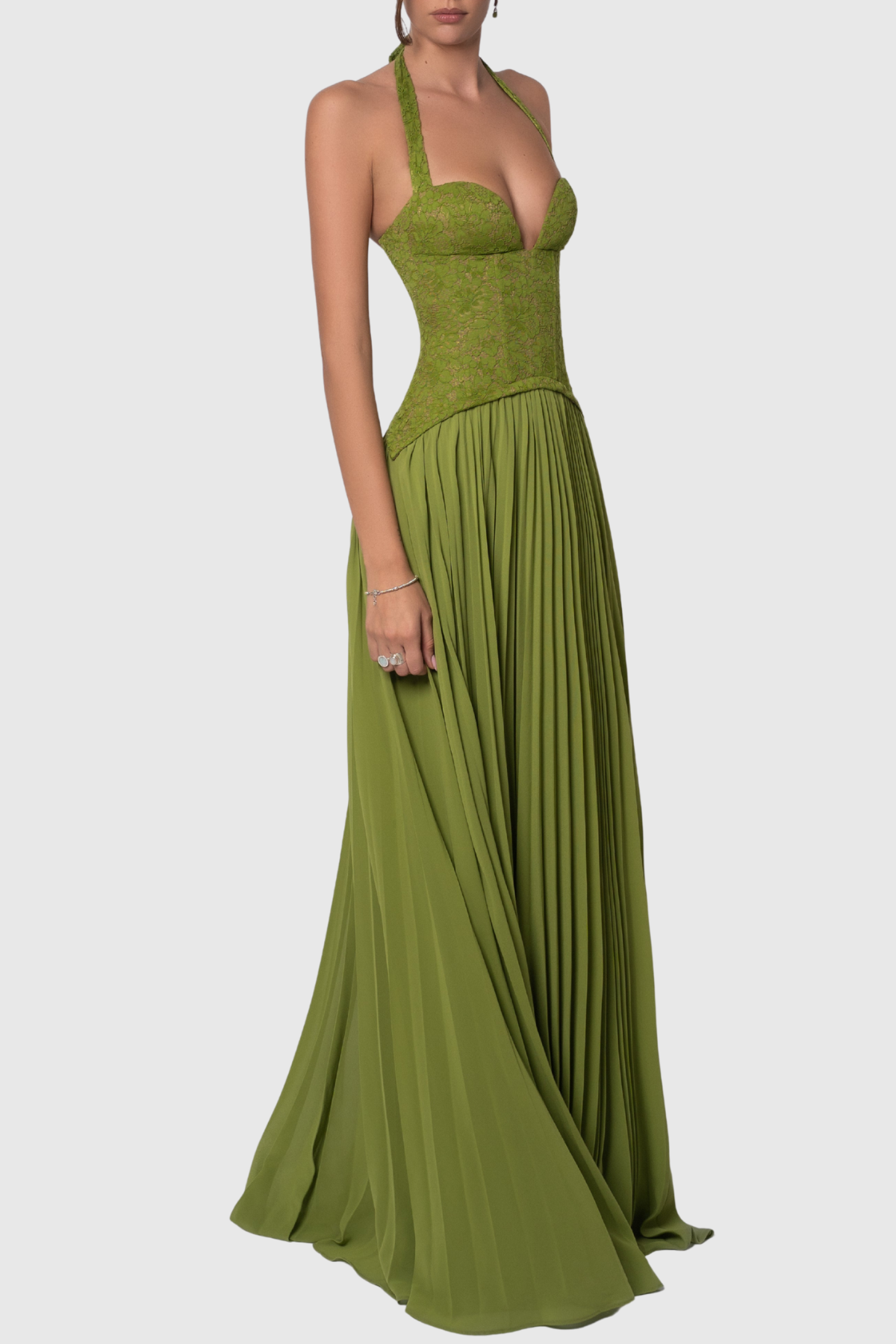Cevao Halter Corset Maxi Dress
