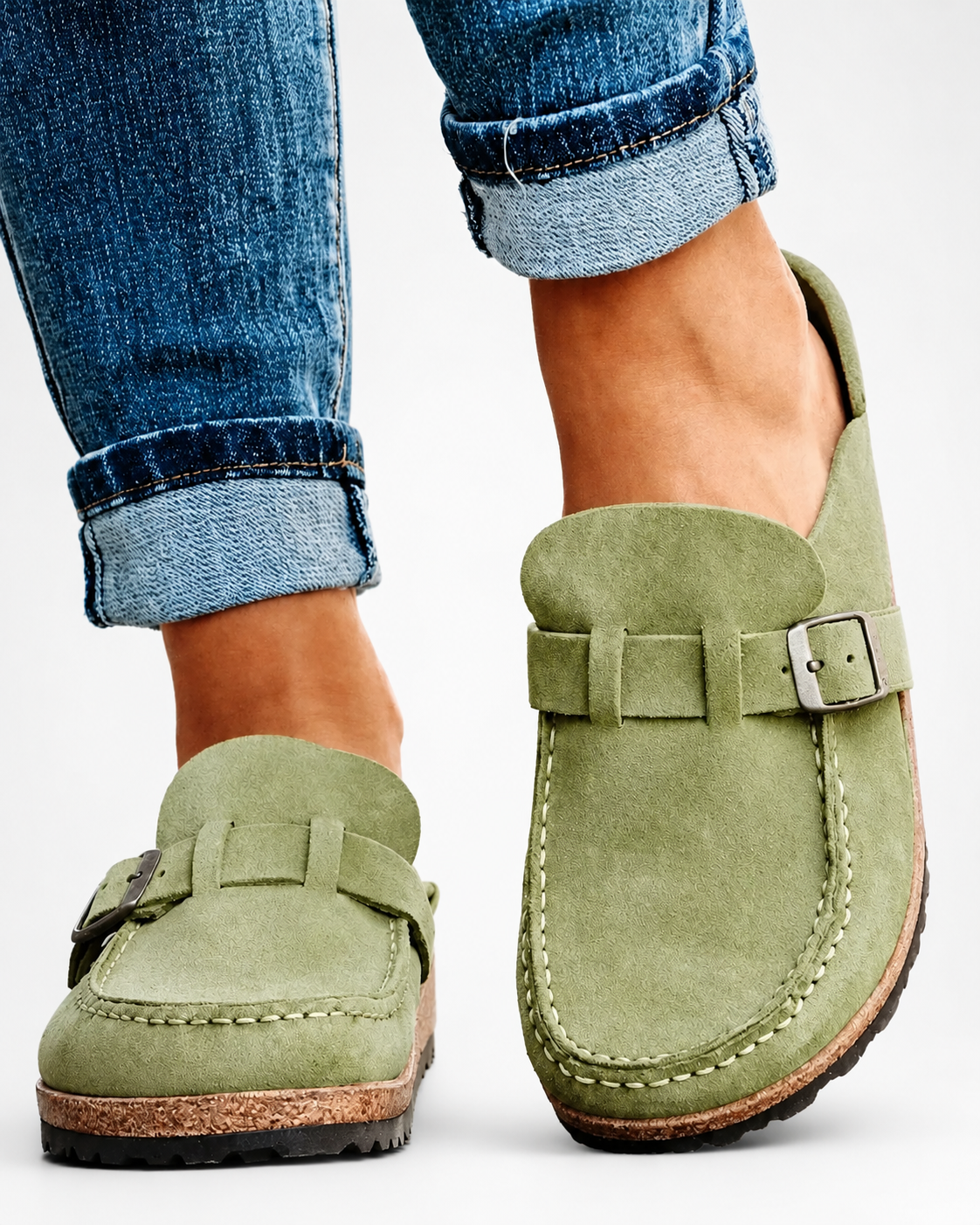 Amelia | Soft Brushed Buckle Mule