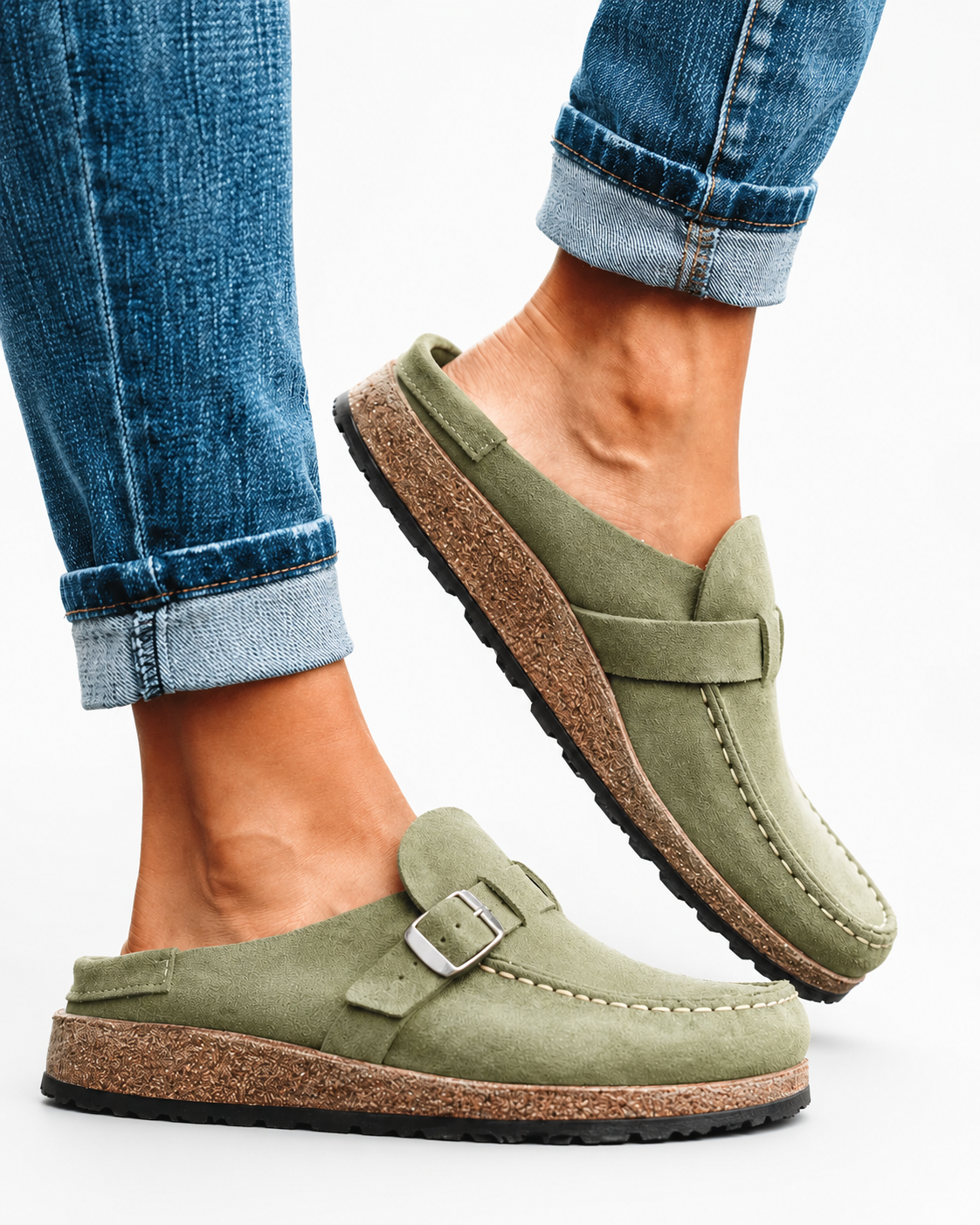 Amelia | Soft Brushed Buckle Mule