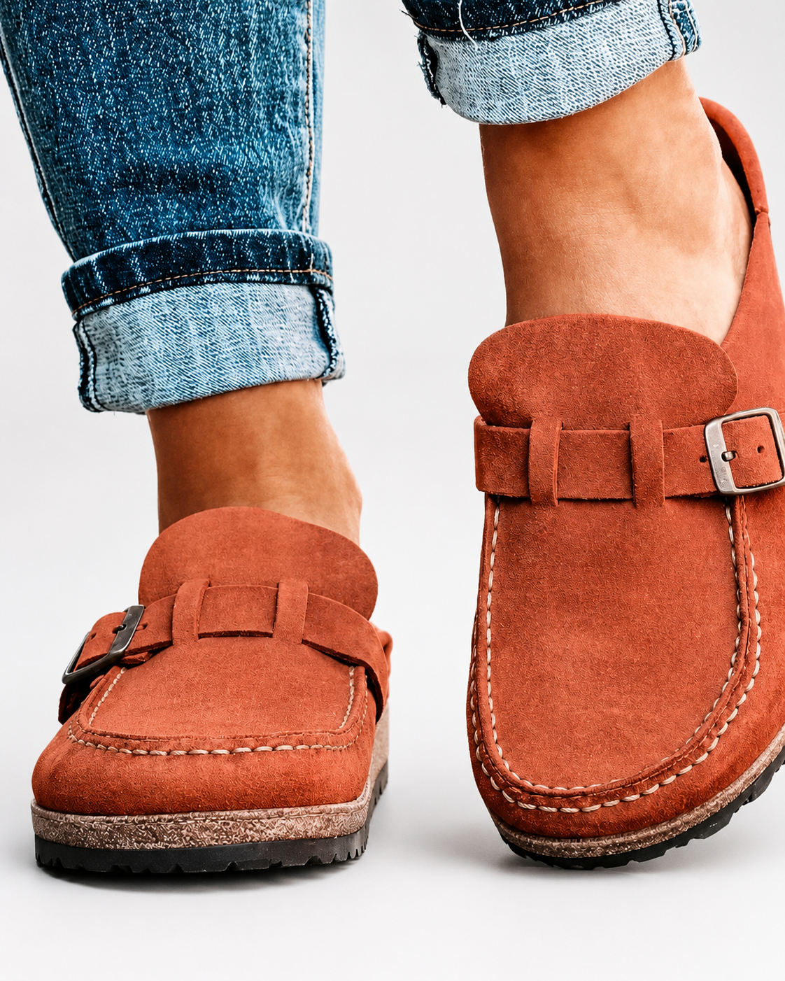 Amelia | Soft Brushed Buckle Mule