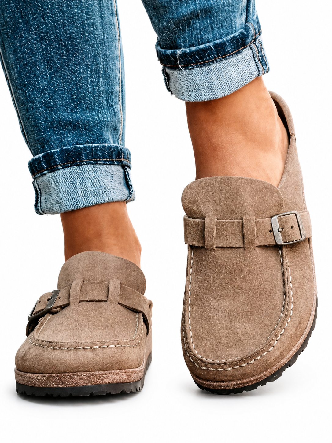 Amelia | Soft Brushed Buckle Mule