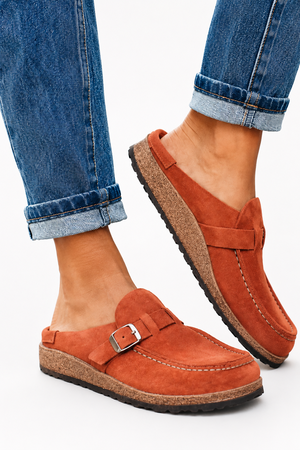 Amelia | Soft Brushed Buckle Mule