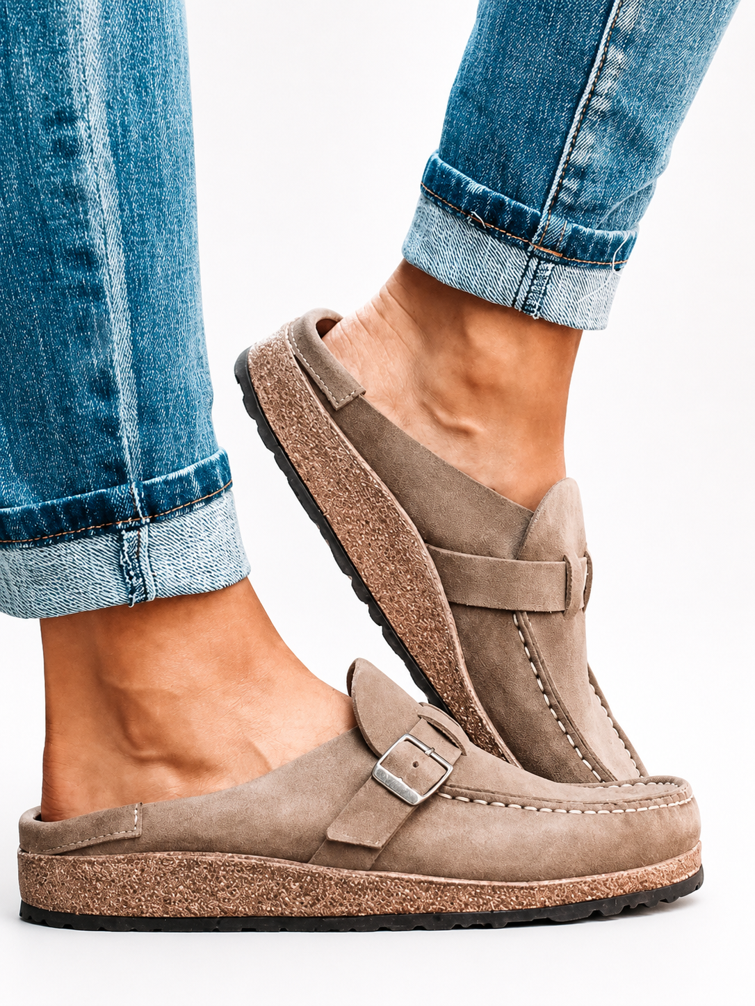 Amelia | Soft Brushed Buckle Mule