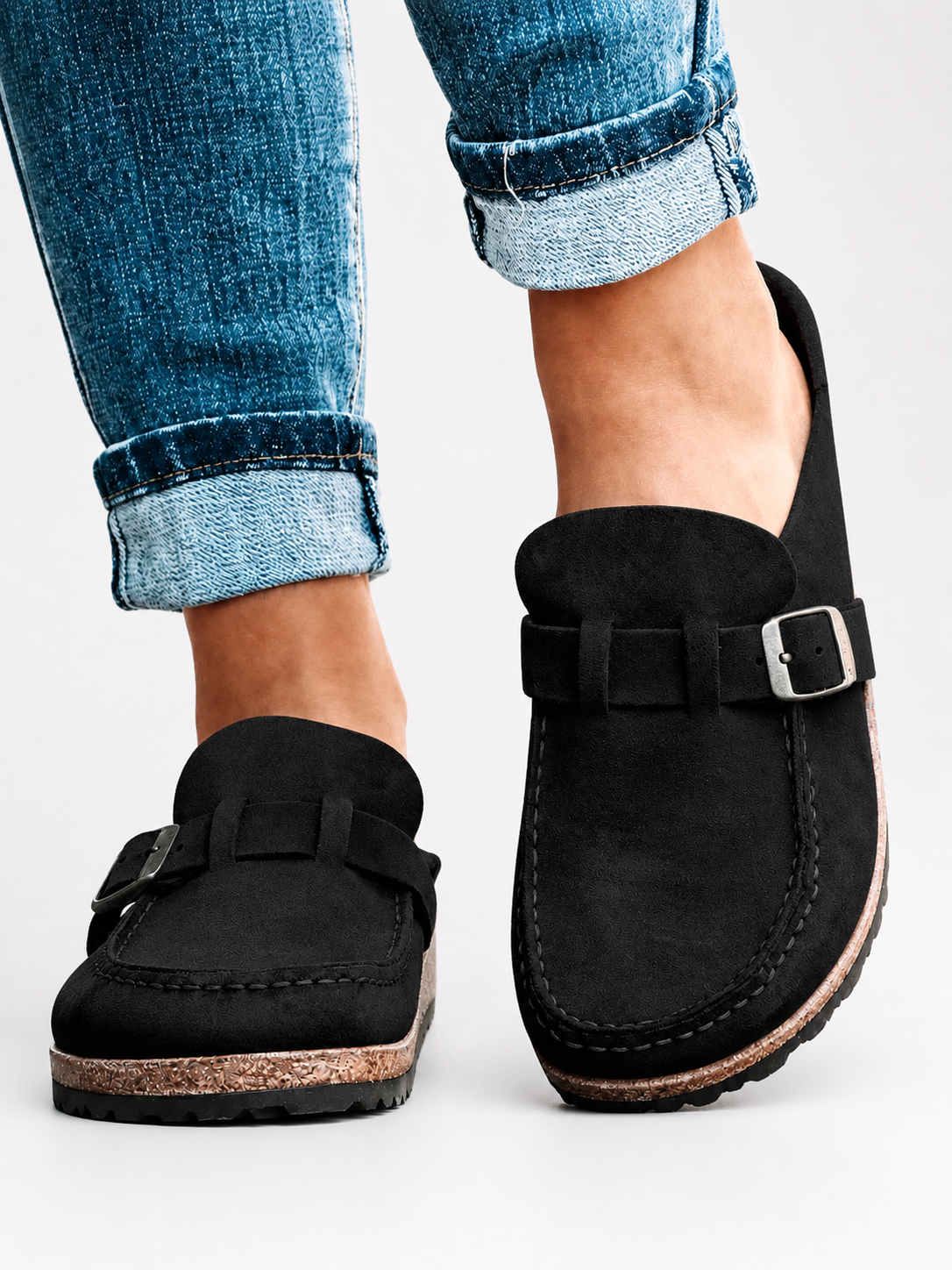 Amelia | Soft Brushed Buckle Mule