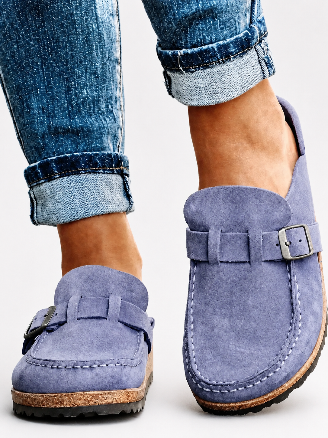 Amelia | Soft Brushed Buckle Mule