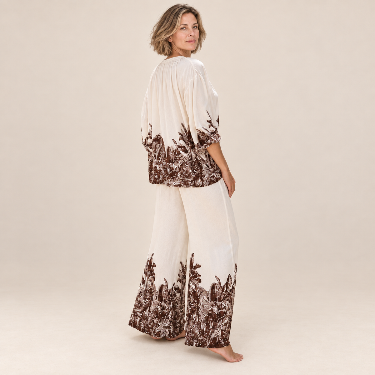 Solana | Palm Print Two-Piece Set