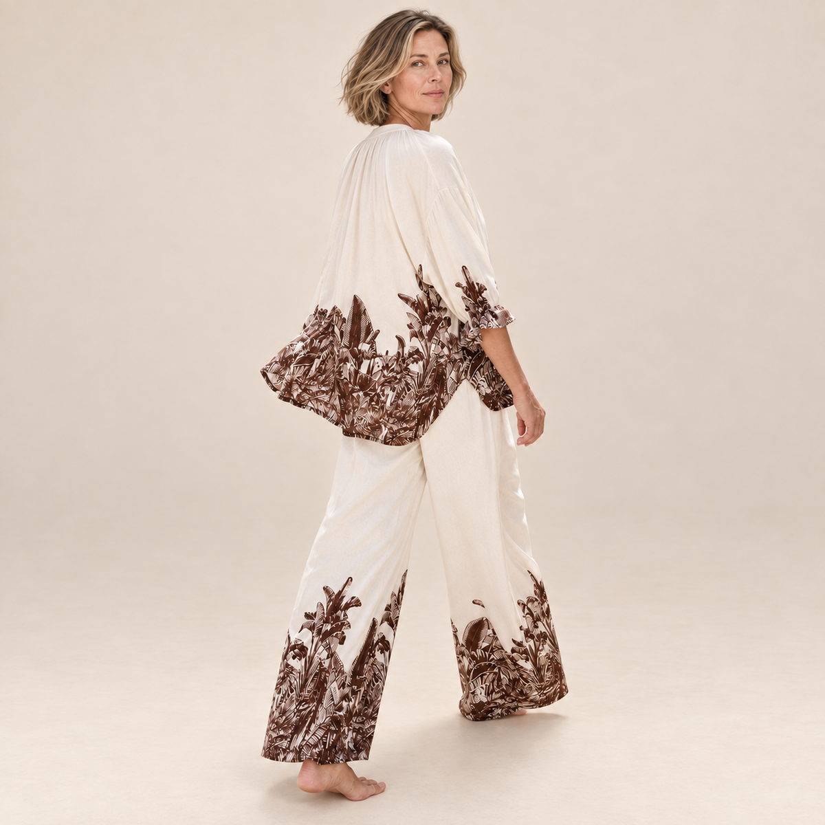 Solana | Palm Print Two-Piece Set