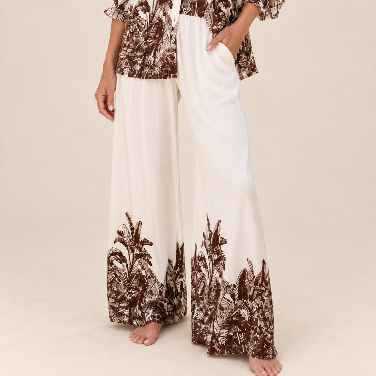Solana | Palm Print Two-Piece Set
