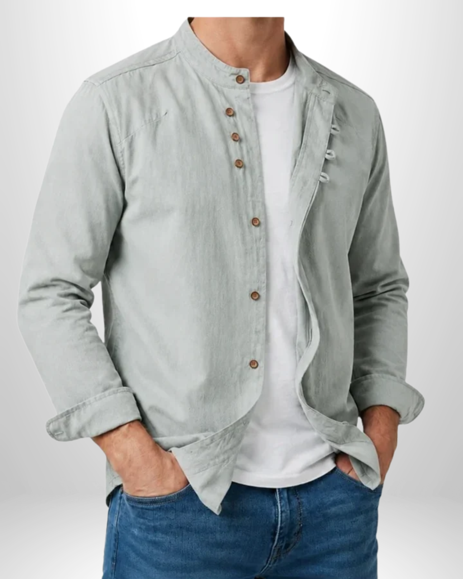 Kyoto - Men's Band Collar Shirt
