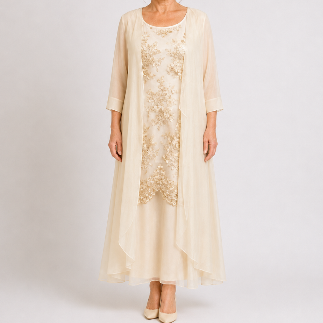 Lumi Embroidered Two-Piece Layered Dress