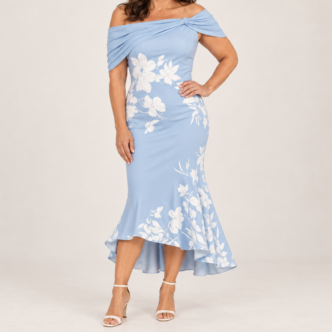 Celeste | Floral Off-Shoulder Midi Dress