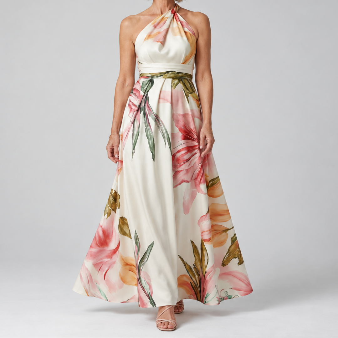 Amelia | Floral Halter Maxi Dress