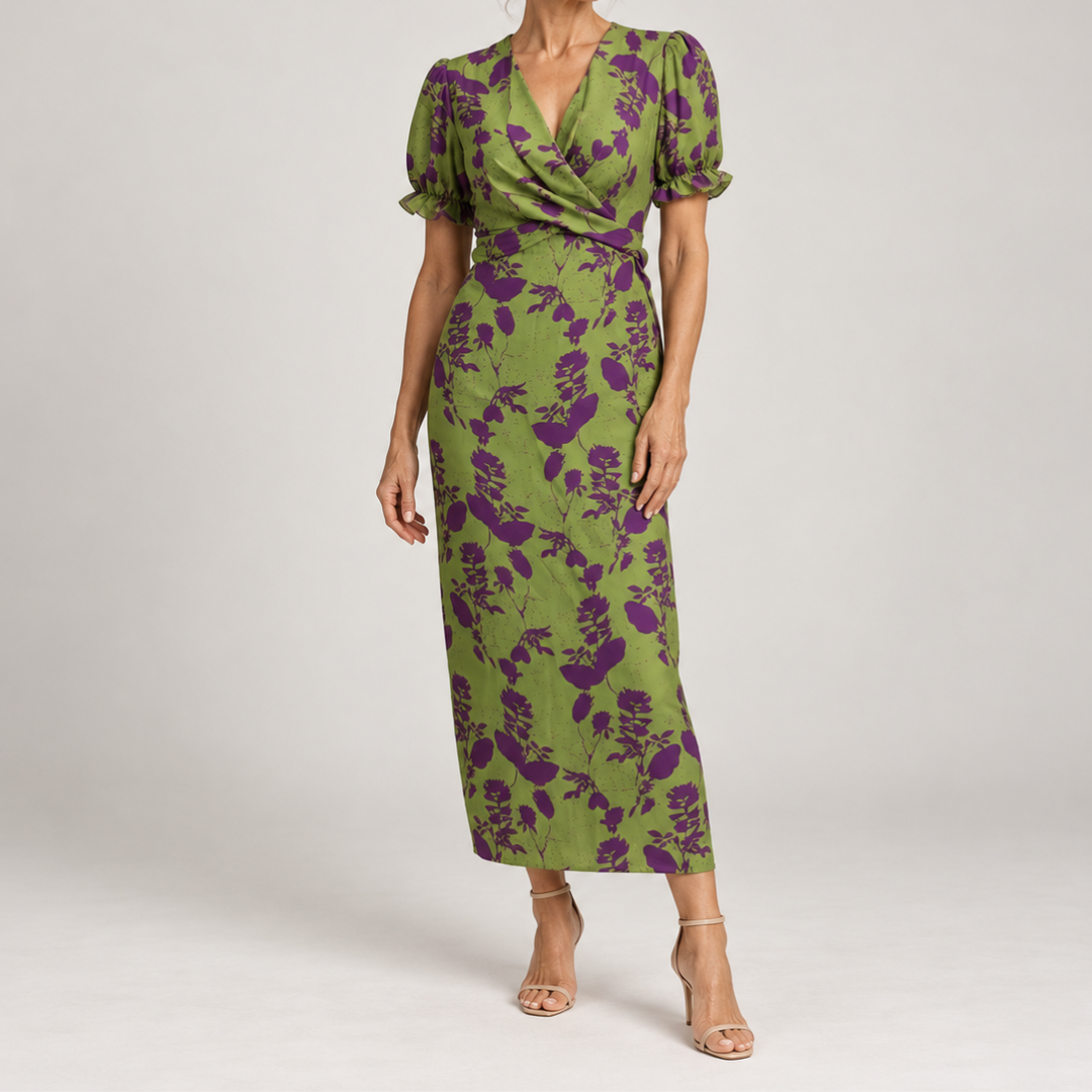 Serena | Floral Wrap Midi Dress