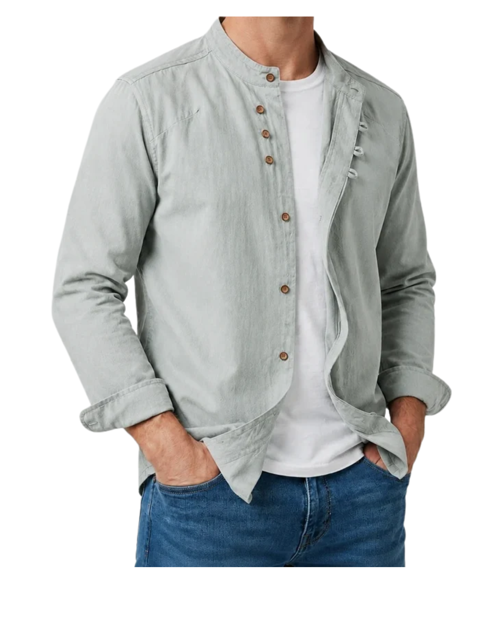 Kyoto - Men's Band Collar Shirt